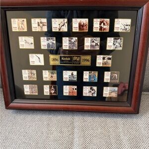 Kodak Olympic Commemorative Framed Display - Brown and Gold